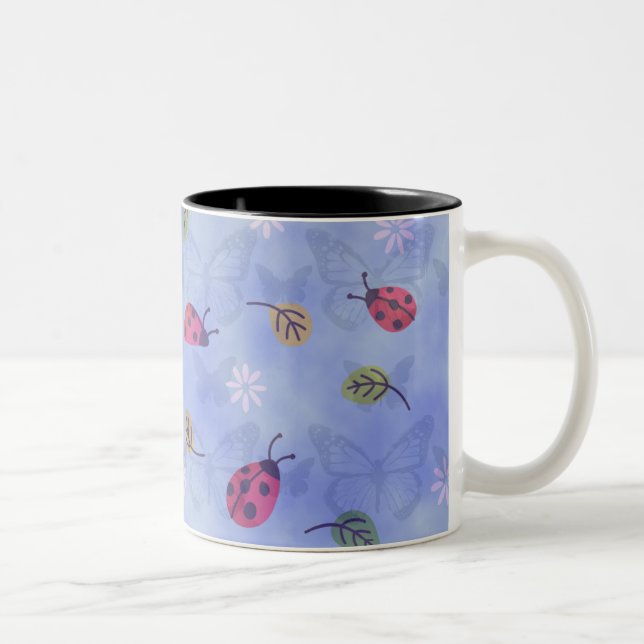 Tasse 2 Couleurs Coccinelles et papillons (Droit)
