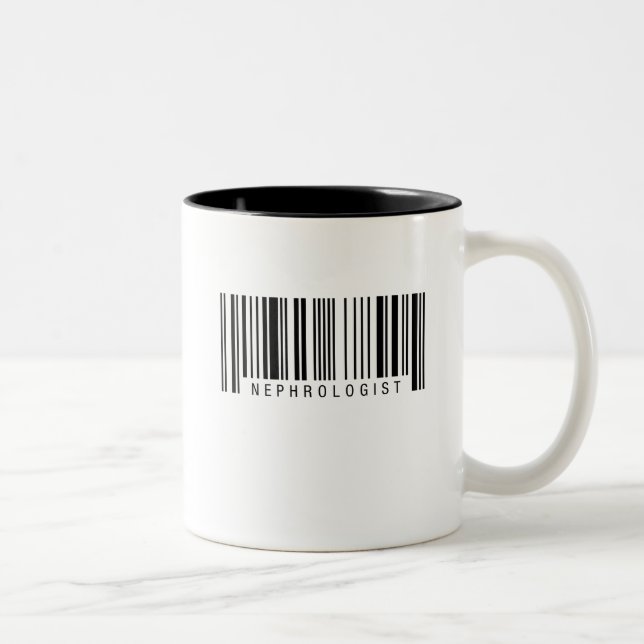 Tasse 2 Couleurs Code barres de néphrologue (Droit)