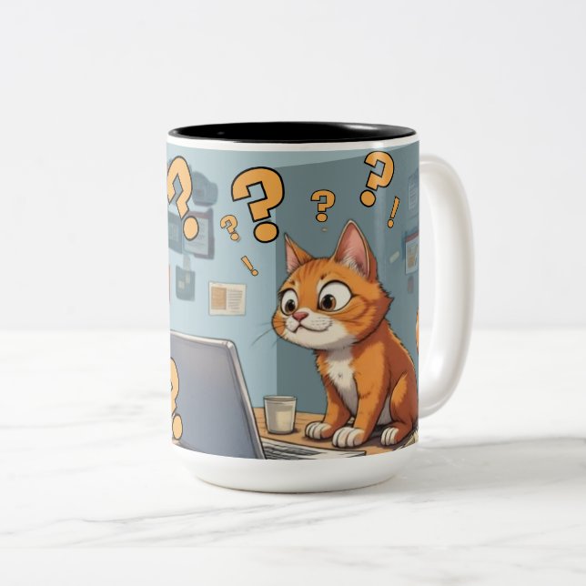 Tasse 2 Couleurs Code d'humour de chat programmeur, chats, café – R (Devant droit)