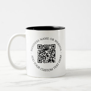 Tasse 2 Couleurs Code QR   Minimaliste Nettoyer Simple Balayage Bla