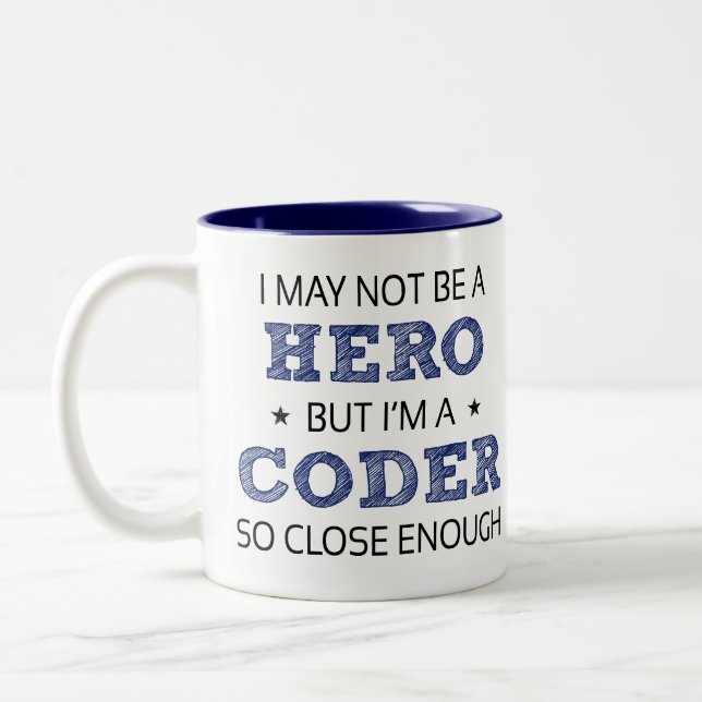 Tasse 2 Couleurs Coder Héros Humour nouveauté (Gauche)