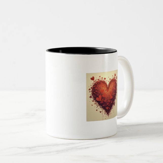 Tasse 2 Couleurs Coeur (Devant droit)