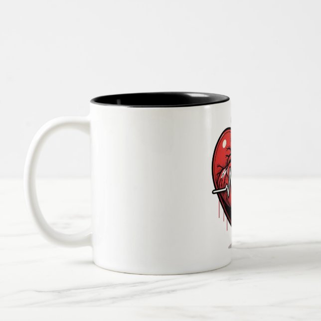 Tasse 2 Couleurs Cœur Anatomique avec Battement de Vie  (Gauche)