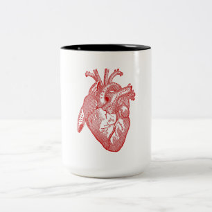 Tasse 2 Couleurs Coeur Anatomique Rouge
