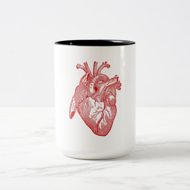 Tasse 2 Couleurs Coeur Anatomique Rouge (Centre)