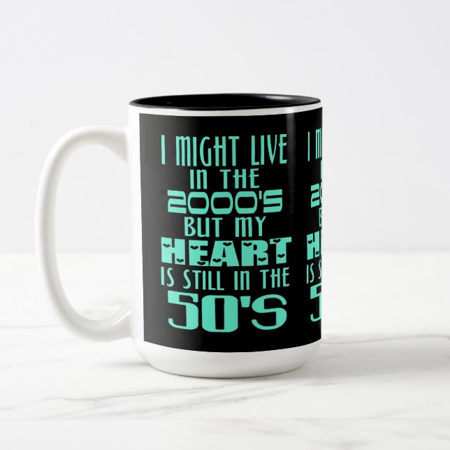 Tasse 2 Couleurs Coeur dans les années 50 (Gauche)