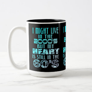 Tasse 2 Couleurs Coeur dans les années 60