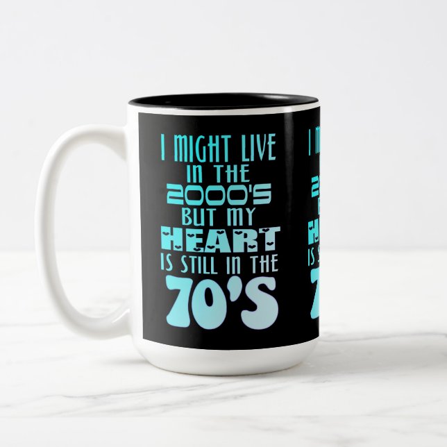 Tasse 2 Couleurs Coeur dans les années 70 (Gauche)