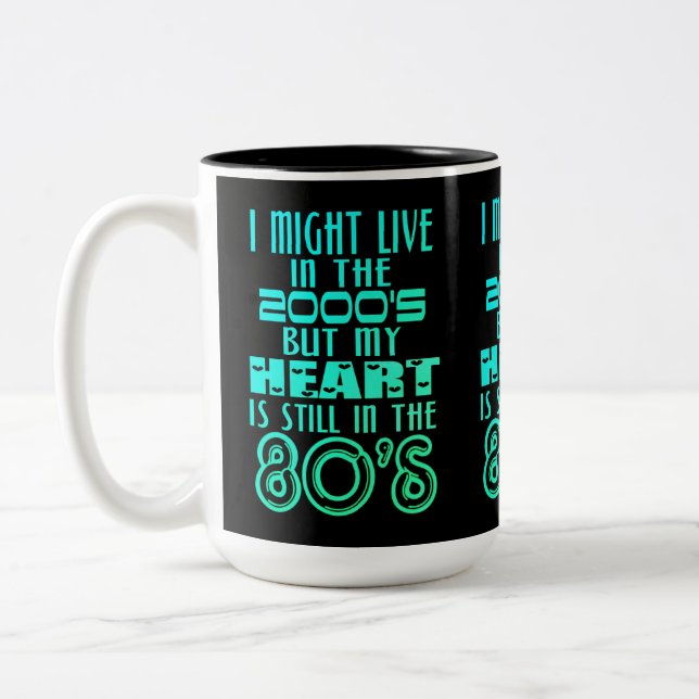 Tasse 2 Couleurs Coeur dans les années 80 (Gauche)