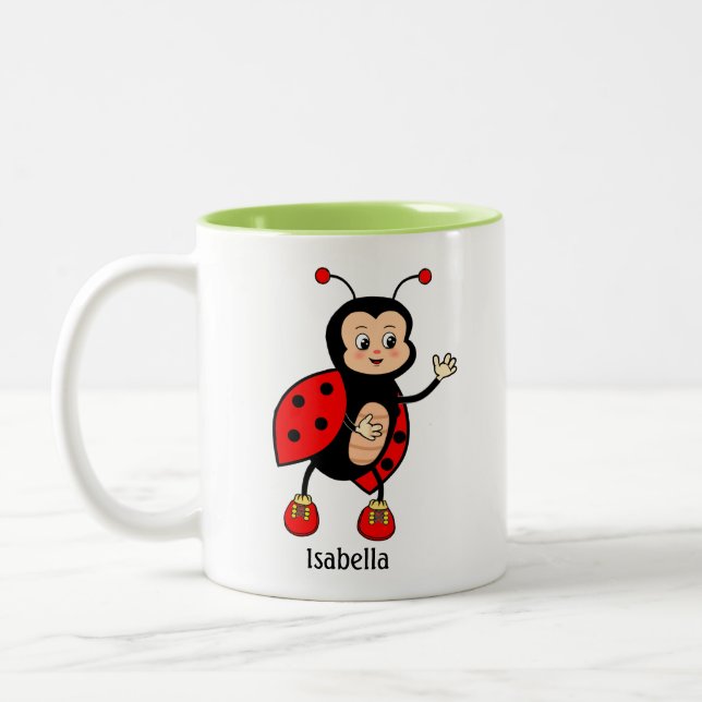 Tasse 2 Couleurs Coeur et coccinelle (Gauche)