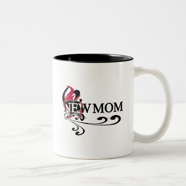 Tasse 2 Couleurs Coeur gothique Nouveau maman Tshirts et cadeaux (Droit)