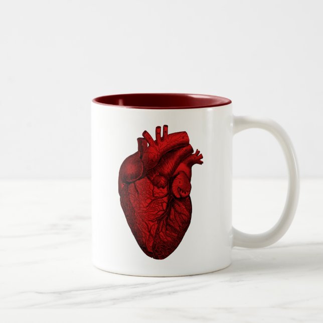 Tasse 2 Couleurs Coeur humain anatomique (Droit)