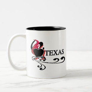 Tasse 2 Couleurs Coeur le Texas du feu