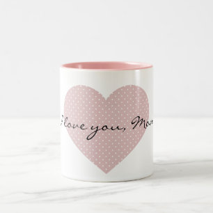 Tasse 2 Couleurs Coeur Pois rose
