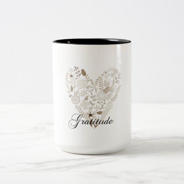 Tasse 2 Couleurs Coeur reconnaissant (Centre)