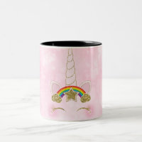 Cœur Rose Étoile Arc-en-Ciel Doré Corne de Licorne