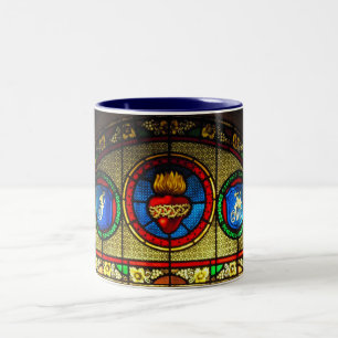 Tasse 2 Couleurs Coeur sacré (tasse en verre souillé de J&M)