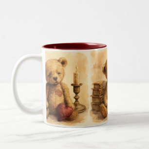 Tasse 2 Couleurs Coeur solitaire, Vintage, par Natasha Us