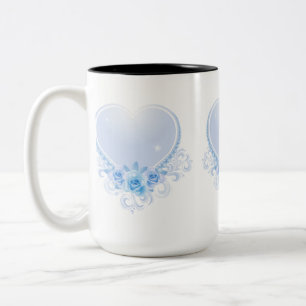 Tasse 2 Couleurs Coeur vintage et bleu Rose
