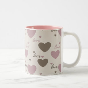 Tasse 2 Couleurs Coeurs d'amour