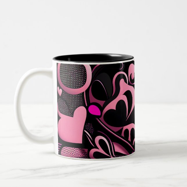 Tasse 2 Couleurs Coeurs d'amour 11 (Gauche)