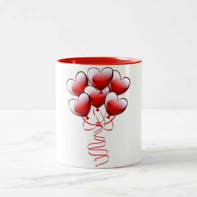 TASSE 2 COULEURS ****COEURS DE BALLON**** (Centre)