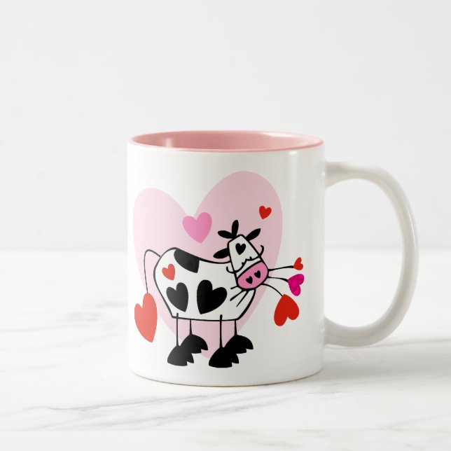 Tasse 2 Couleurs Coeurs de vache (Droit)
