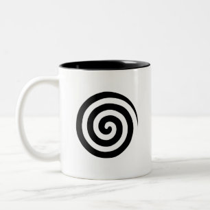 Tasse 2 Couleurs Cœurs et cercles en spirale tourbillonnante en noi