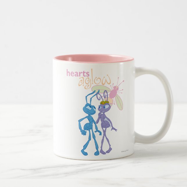 Tasse 2 Couleurs Coeurs jaunes (Droit)
