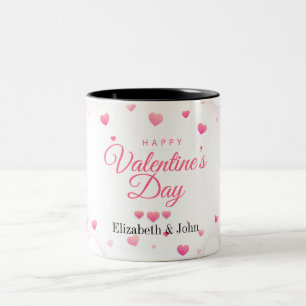 Tasse 2 Couleurs Cœurs roses Joyeuse Saint-Valentin