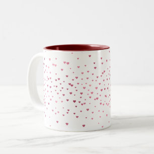 Tasse 2 Couleurs Coeurs rouges Confetti