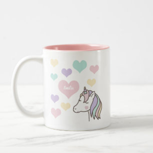 Tasse 2 Couleurs Coeurs Unicorne mignons
