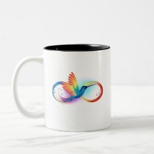 Tasse 2 Couleurs Colibri arc-en-ciel avec symbole Infinity