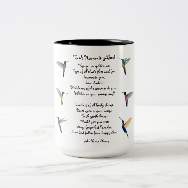 Tasse 2 Couleurs Colibri et citations de John Vance Cheney (Centre)