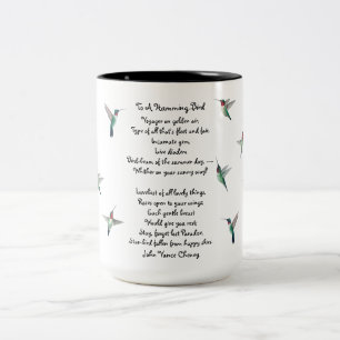 Tasse 2 Couleurs Colibri et citations de John Vance Cheney