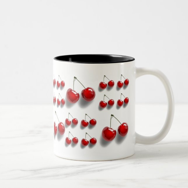 Tasse 2 Couleurs collage avec des cerises (Droit)
