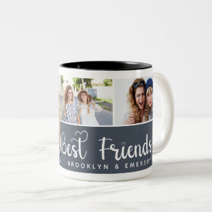 Tasse 2 Couleurs Collage de photos   Meilleurs amis