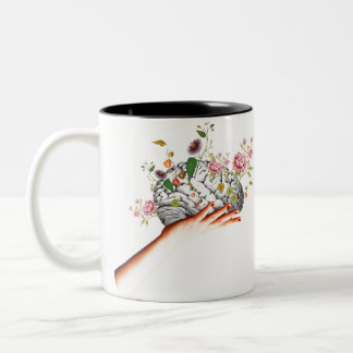 Tasse 2 Couleurs Collage des fleurs du cerveau