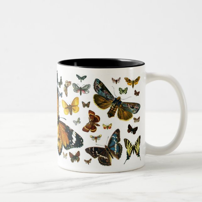 Tasse 2 Couleurs Collage des papillons de nuit et des papillons de  (Droit)
