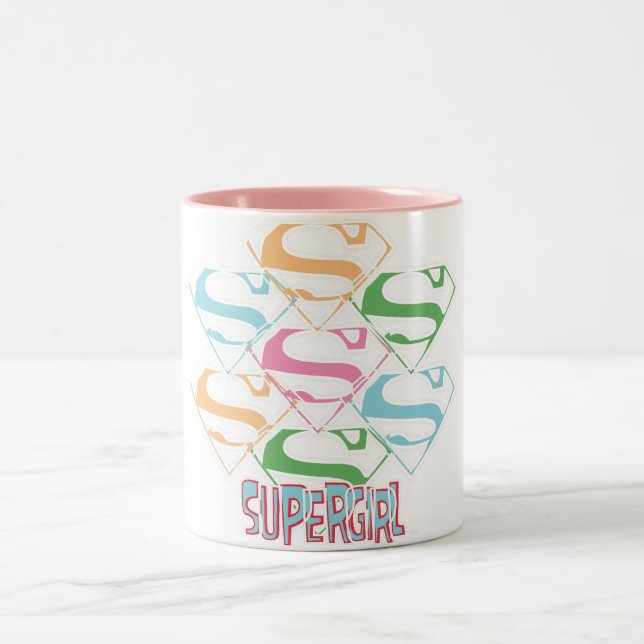 Tasse 2 Couleurs Collage du logo de Supergirl Pastel (Centre)