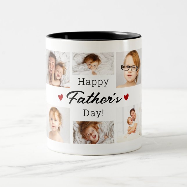 Tasse 2 Couleurs Collage photo fête des pères (Father's Day Photo Collage Two-Tone Coffee Mug)