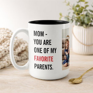 Tasse 2 Couleurs Collage Photo Moderne & Cadeau Bonne Fête Maman