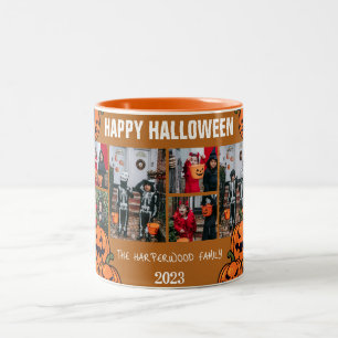 Tasse 2 Couleurs Collage photo pour enfants citrouille jack-o-lante