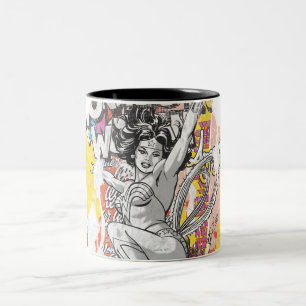 Tasse 2 Couleurs Collage Wonder Woman 1