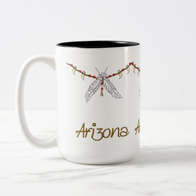 Tasse 2 Couleurs Collier en plumes AZ (Gauche)