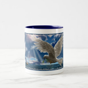 Tasse 2 Couleurs Colombe blanche de paix