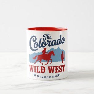 Tasse 2 Couleurs Colorado Wild West Cowboy Design Vintage