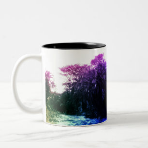 Tasse 2 Couleurs Colorful River Gallery Forêt Vintage Tropical