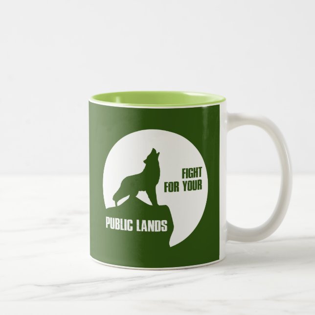 Tasse 2 Couleurs Combattre Pour Votre Loup De Terres Publiques (Droit)