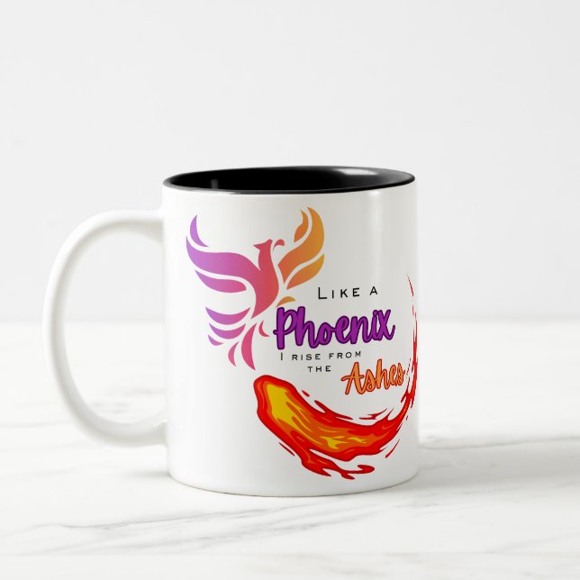 Tasse 2 Couleurs Comme un Phoenix Je me lève des cendres (Gauche)